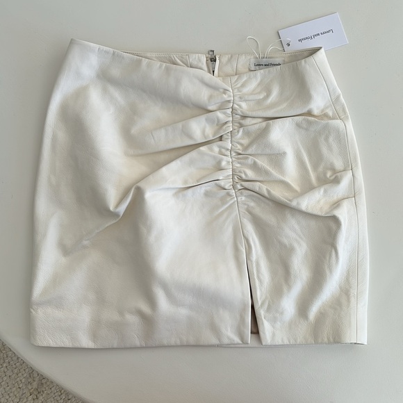 New white leather lovers and friends skirt with slit size S - Picture 6 of 12